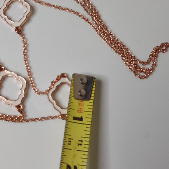 Long Rose Gold Tone Decorative Necklace 38 To 40.5 Inches - Picture 7 of 12